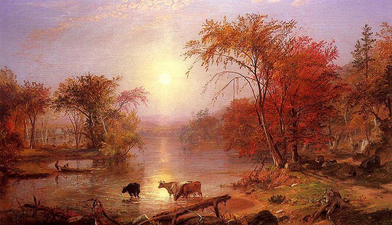 Albert Bierstadt Indian Summer on the Hudson River Germany oil painting art